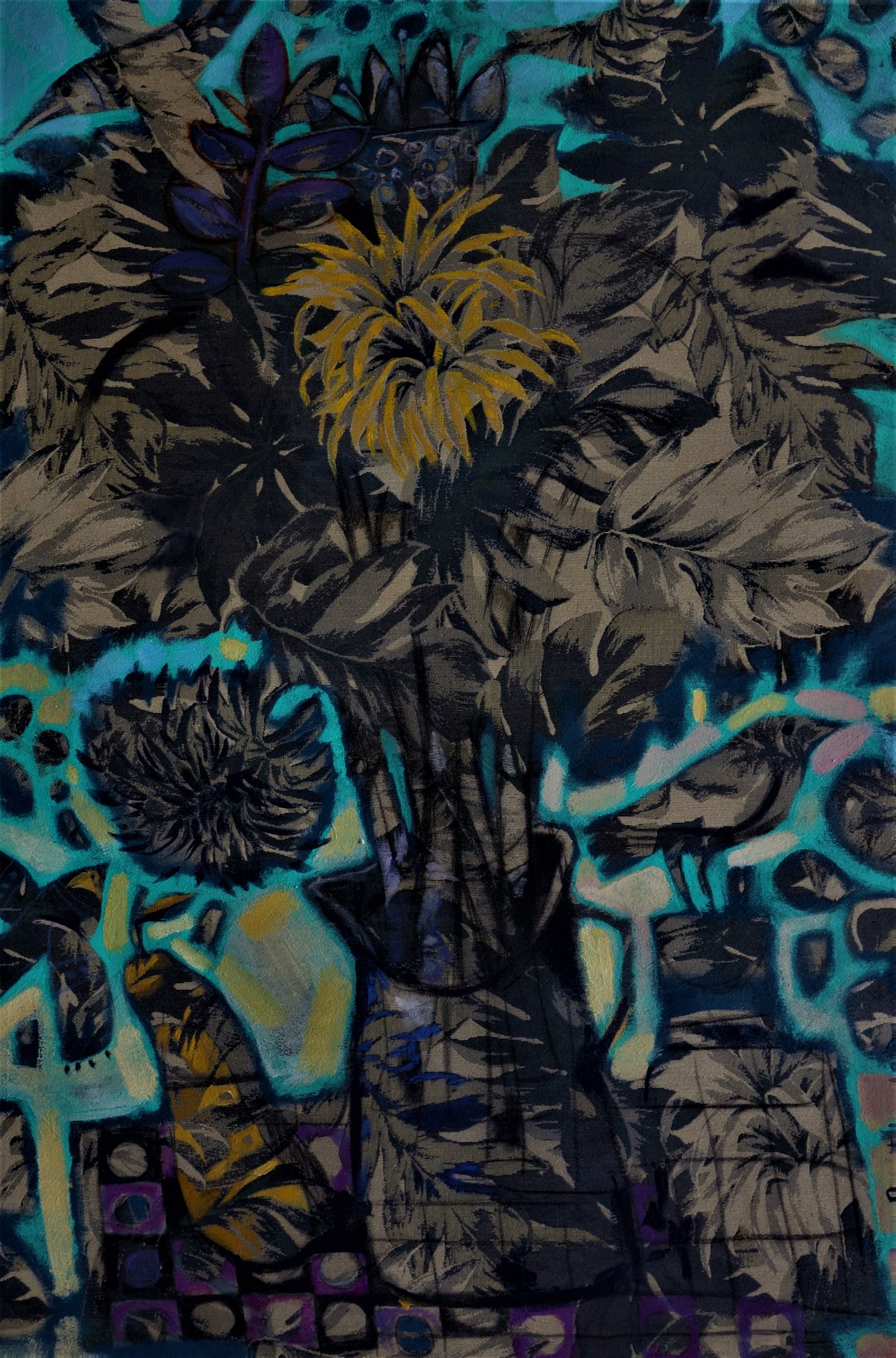 9 Helianthus змішана техніка. 120х80 см. 2019 р